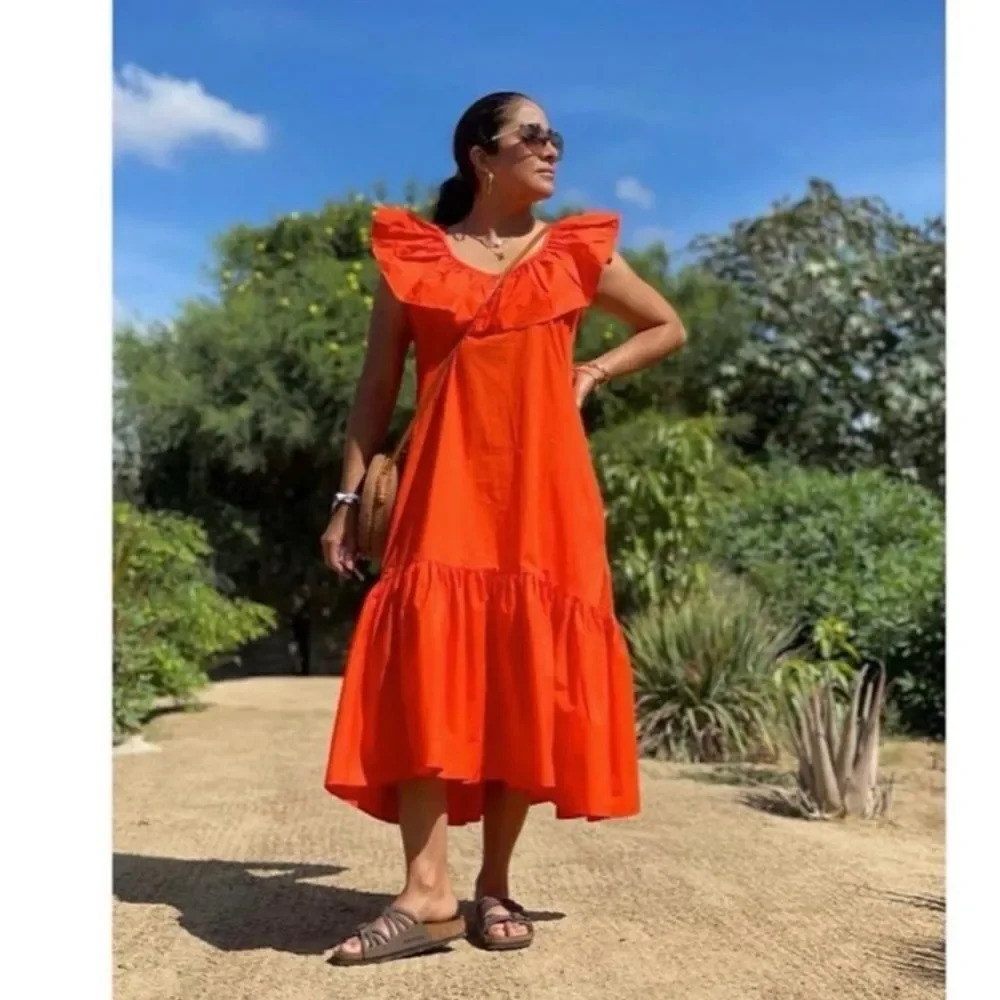 Anthropologie Whit Two Flouncy Ruffled Maxi Dress - Picture 3 of 13